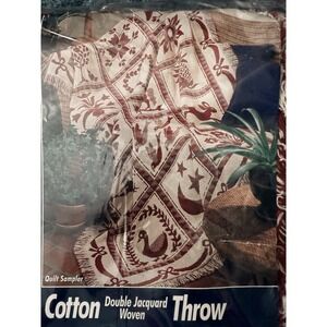 VTG Riverbend Collection 47x60"‎ Dbl Jacquard Woven Throw Cotton USA NIP New